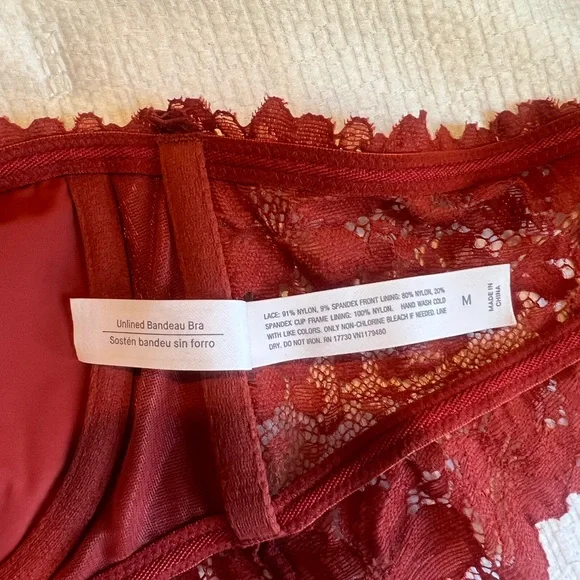 Auden stylish Auburn Color Bandeau Bra with Romantic Lace Design - Picture 5 of 6